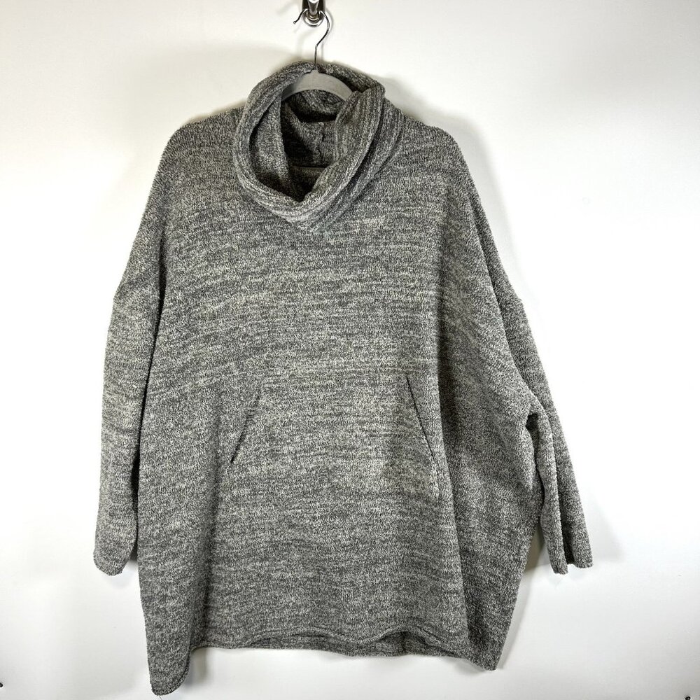 Barefoot Dreams Cozychic Funnel Neck Pullover, Indigo/Stone, One Size Cozy Soft‎